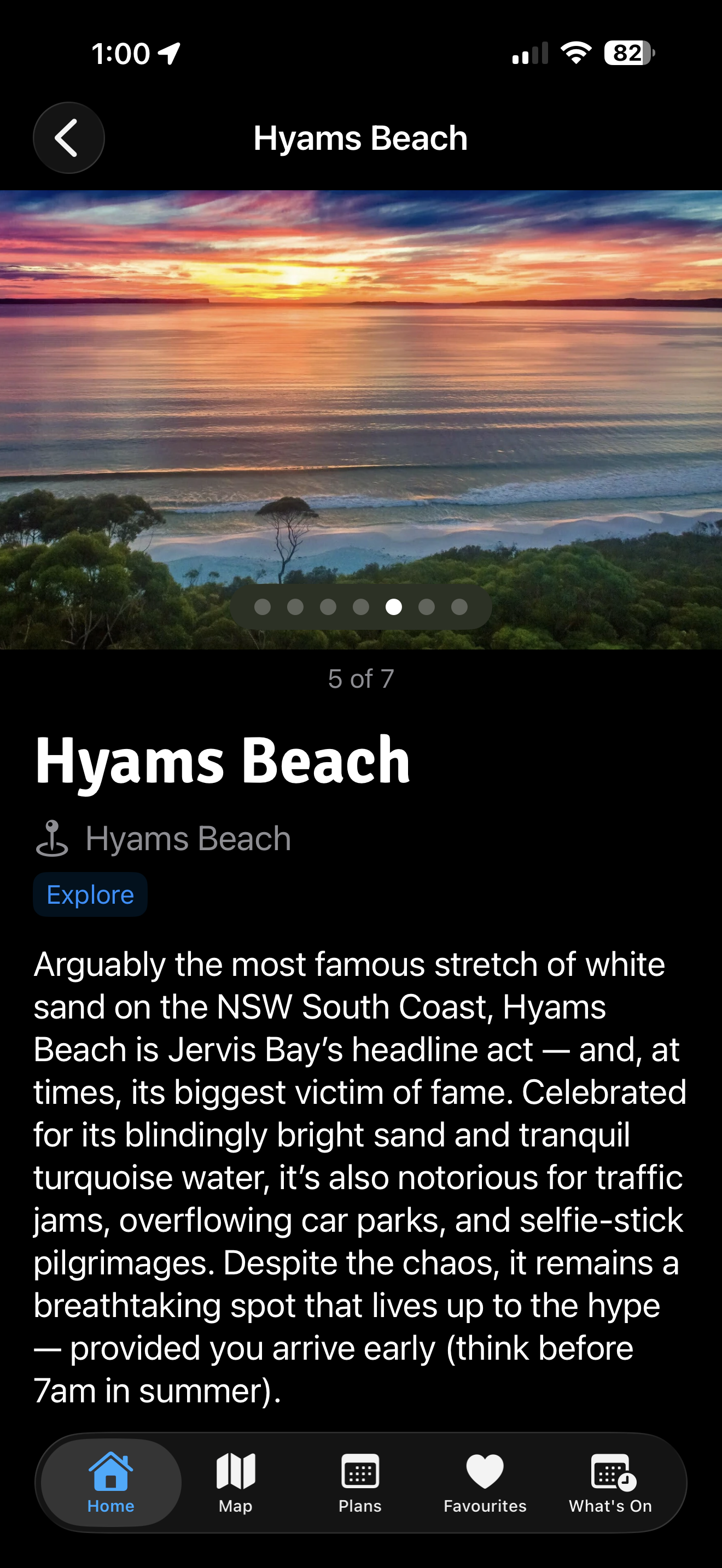 Beach detail view